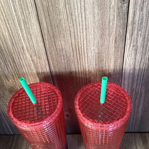 Starbucks Watermelon Pink Purple Gradient Grid Tumbler Venti Summer (2) Tublers - Picture 4 of 14